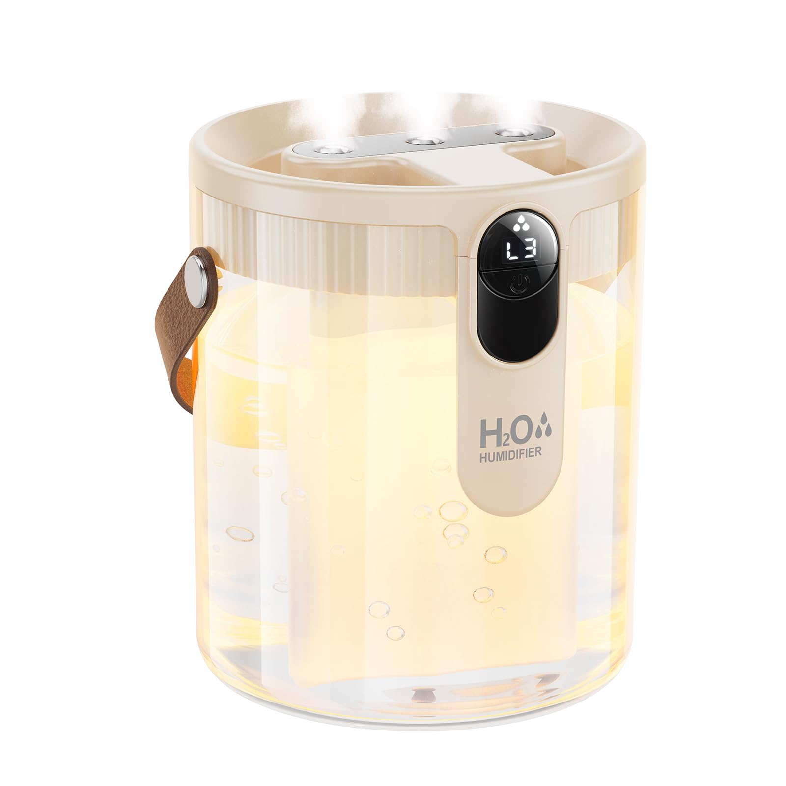 Photo 1 of ** FOR PARTS ONLY/ NON-FUNCTIONAL*** KIMMOO Rechargeable Portable Top Fill Humidifier, Smart Humidifiers for Bedroom, Night Light, 1.4L Cool Mist Humidifier for Office Home Plant Baby, 3-Speed Mist Control, Quiet, Auto Shut-Off (Beige)