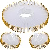 ANDHOM Renaissance Victorian Ruffle Collar and Wrist Cuffs Set Organza Colonial Clown Choker Neck Collar Cuff