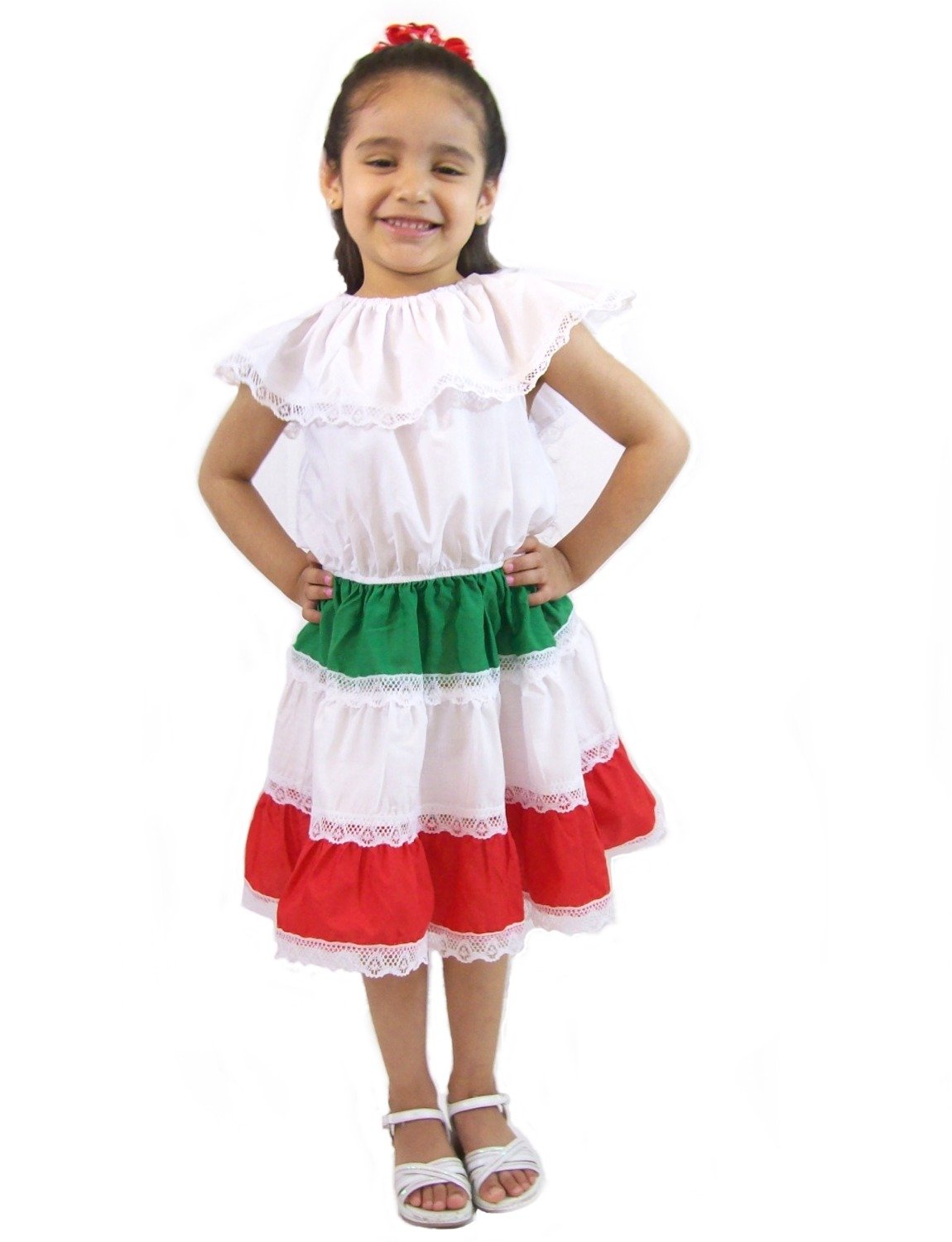 red and white mexican dress