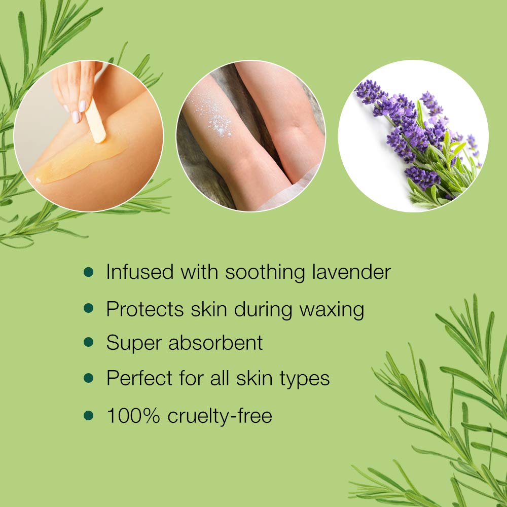 Clean + Easy Absorb Lavender Powder – Post Waxing Treatment, Moisture Absorbent Wax Powder for Hair Removal, 3.5 oz