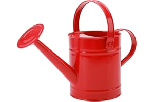 Finderomend Metal Watering Can 1.5L/51oz, Iron Art for Kids Watering Can, Watering Can for Outdoor Plants Home Office Small Portable Indoor Watering Equipment (Red)