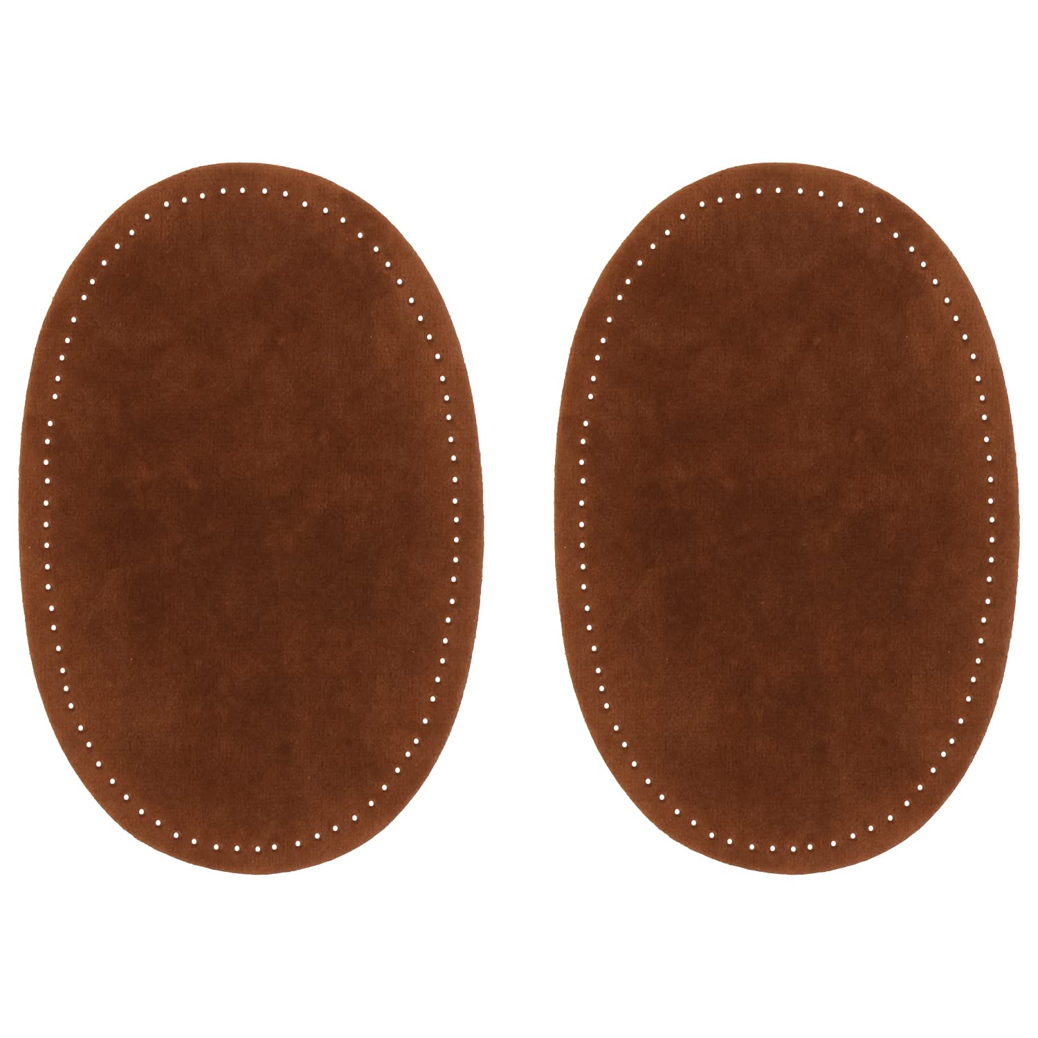ZUPAYIPA 2Pcs Sew-On Fabric Oval Elbow Knee Patches Sweater Trousers Repair Patches Craft Supply Sewing Appliques (Suede Fabric，Brown)