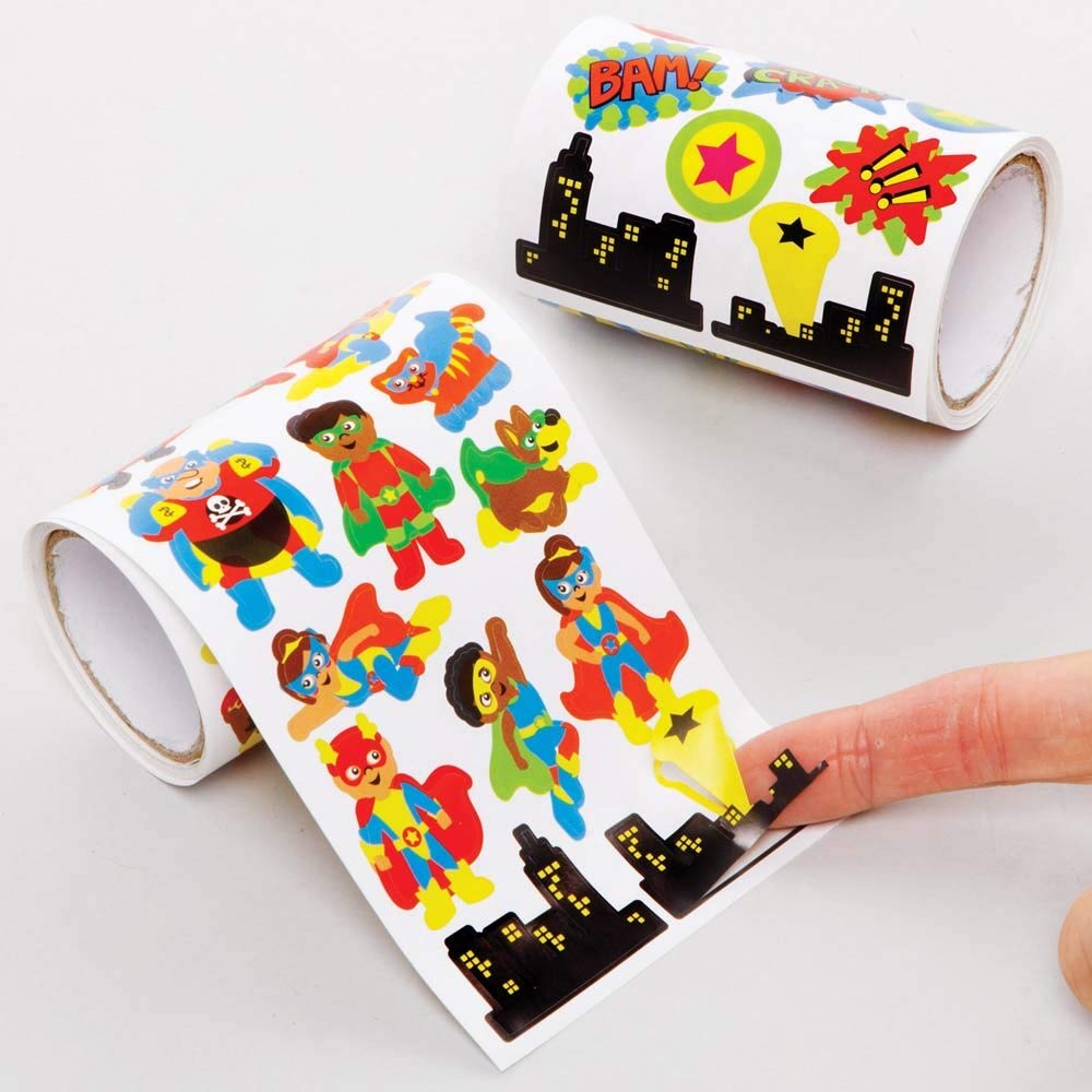 Baker Ross FE411 Star Hero Stickers for Kids - Pack of 600, Craft Stickers for Children, Value Pack, Ideal for Arts and Crafts Projects, Childs Scrapbook Stickers and Reward Charts