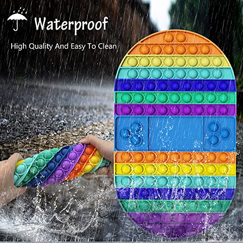 XEVFITN Big Size Pop Game Board Fidget Toy Jumbo Rainbow Push Bubble Sensory Popper Fidget Toys Extra Large Giant Mega Huge Toy for Autistic Special Needs Anxiety Stress Relief ​Kids Girls Boys