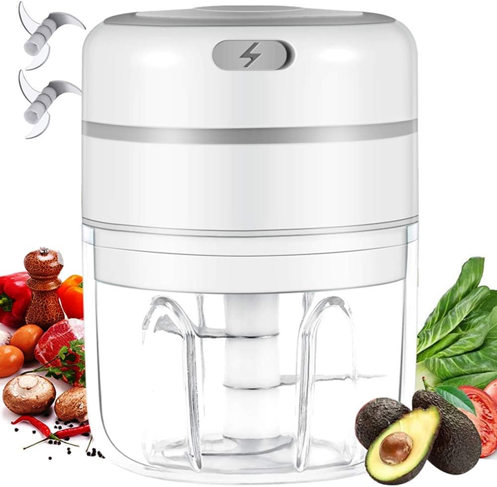 Electric Mini Garlic Chopper,Food Dicers Food Slicer Crusher Powerful Food Chopper 250ml Mini Usb Wireless Garlic Masher Press,Wireless Grinder with Improved Assembly,Fast Chip Piece for Vegetables