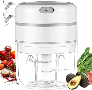 Electric Mini Garlic Chopper,Food Dicers Food Slicer Crusher Powerful Food Chopper 250ml Mini Usb Wireless Garlic Masher Press,Wireless Grinder with Improved Assembly,Fast Chip Piece for Vegetables
