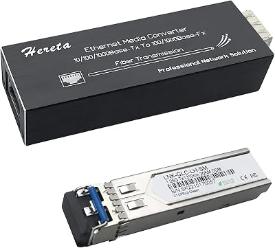 Hereta Industrial Gigabit Fiber Media Converter SFP LC Single Mode Dual Fiber