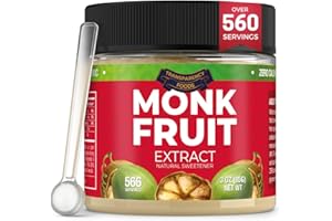 Monk Fruit Sweetener No Erythritol (25X Sweeter Than Sugar) Zero Calories, Zero Glycemic, Non-GMO, No Fillers - Monk Fruit Extract (7% Mogroside V) by Transparency Foods (3oz, 566 servings)