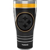 Tervis Traveler NFL Pittsburgh Steelers - Night Game Triple Walled Insulated Tumbler Travel Cup Keeps Drinks Cold & Hot, 30oz, Stainless Steel