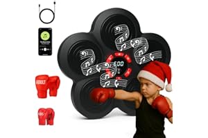 Music Boxing Machine - Bluetooth Wall Punching Pad with LED, Fun Training Equipment for Kids & Adults, Home Boxing Wall Punching Pad with Gloves, for All Ages - Ideal Present by RedRoko