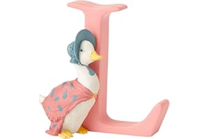 Enesco A5004 Beatrix Potter Peter Rabbit Baby Collection L Jemima Puddle-Duck Resin Letter, 2.6 H