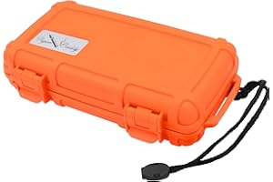 Cigar Caddy 3400-R Blaze 5 Cigar Waterproof Travel Humidor, Blaze Orange Rubberized Exterior