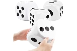 Cotiny 4 Pcs 6 Inches Foam Dice Large Giant Foam Dice Toy for Board Game Birthday Casino Themed Party Decorations, 4 Colors (Color Style 1)