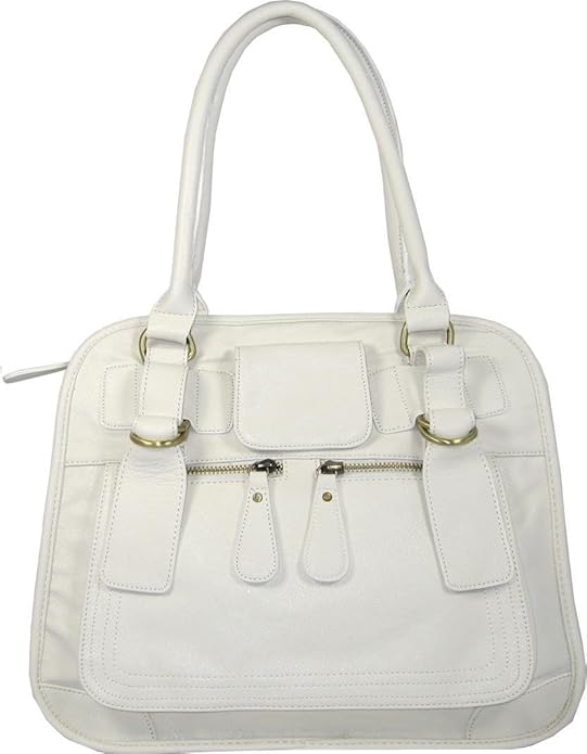 Ladies White Faux Leather Designer Fashion Handbag Amazon.co.uk Shoes