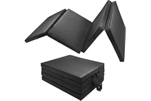 JZHLLA Foldable Mechanics Mat for Garage Work, 48 X 16 X 1.2 in Thick EPE Knee Pad Waterproof PU Leather Folding Mat with Carry Handle Portable for Garage, Garden, Home Gym Kneel or Lie Down