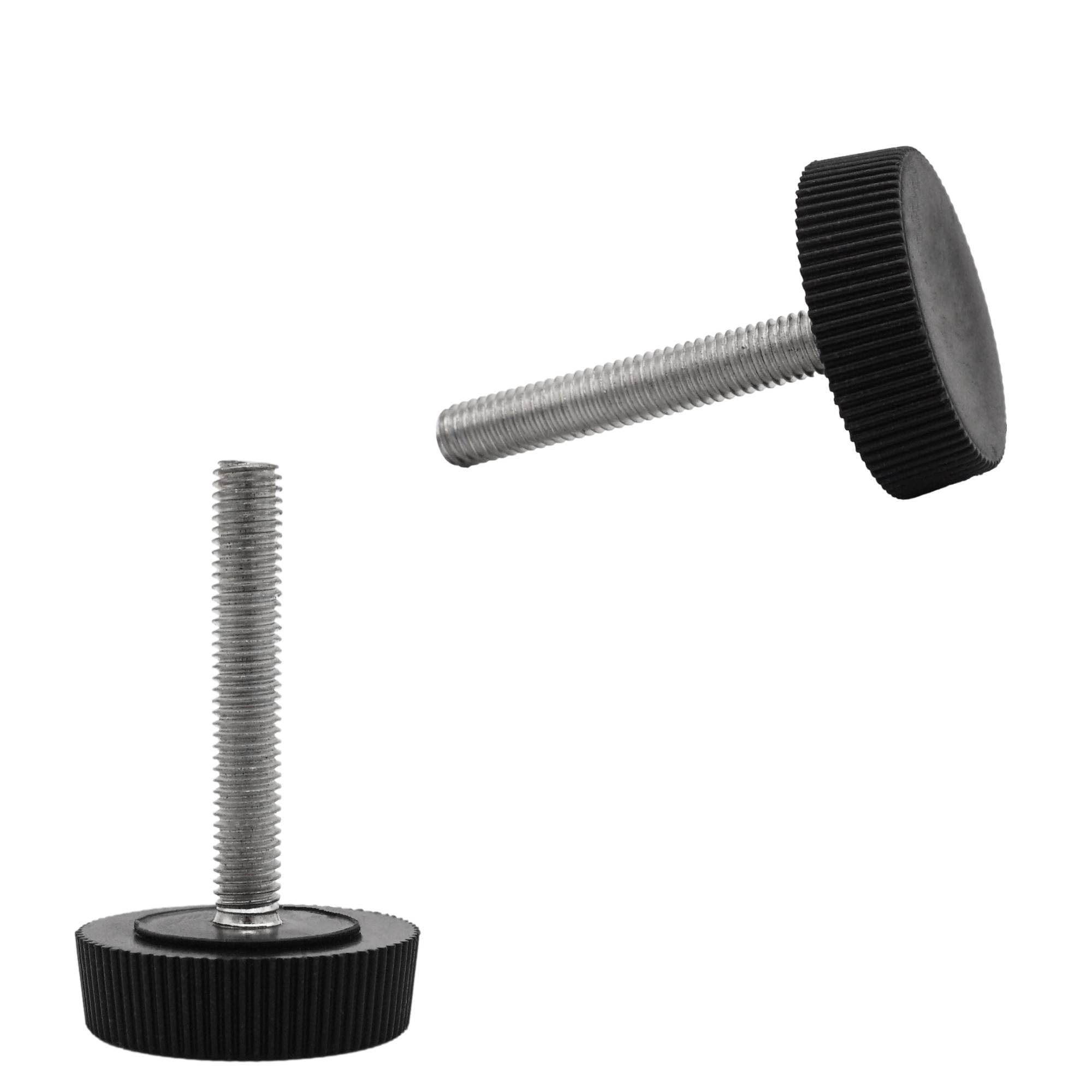 SKIR'CO 2 pcs, Furniture Leveling Feet M5 x 30 mm, Adjustable Round Legs 25 mm Diameter, M5 Thread Leveler Foot