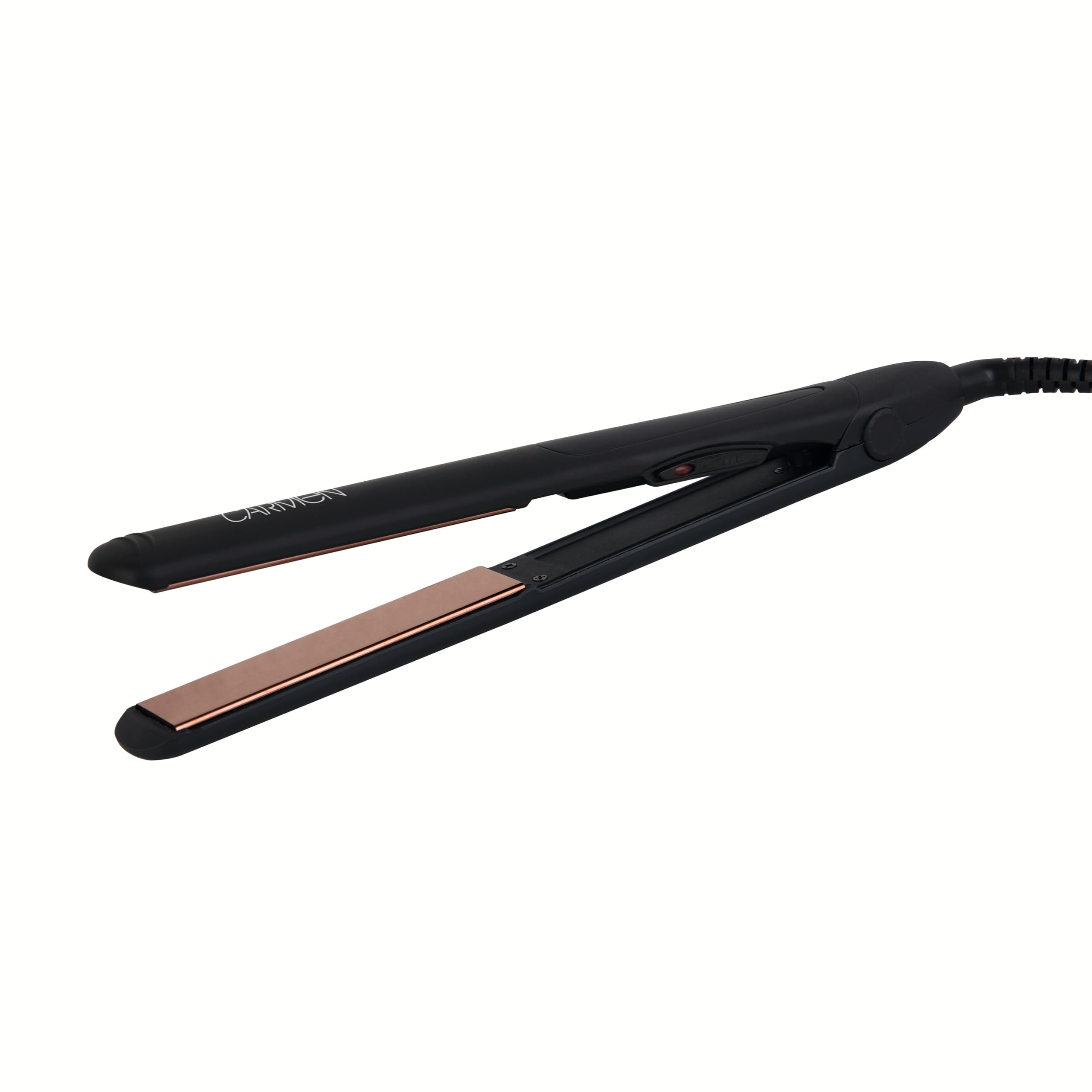 Carmen C81054COP Noir Hair Straightener with Ceramic Plates and Anti Tangle 360° Swivel Cord, Black & Copper
