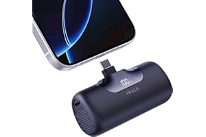 iWALK Portable Charger 5500mAh Next-Gen Small Power Bank 22.5W Fast Charging Battery USB-C Portable Phone Charger for iPhone 17/16/15 17 Plus 17 Pro Max iPad, Samsung Galaxy S25 S24 S23 Android, Black