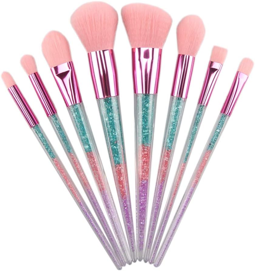 Start Makers Unicorn Makeup Brushes Set with Brush Bag -8 Pieces