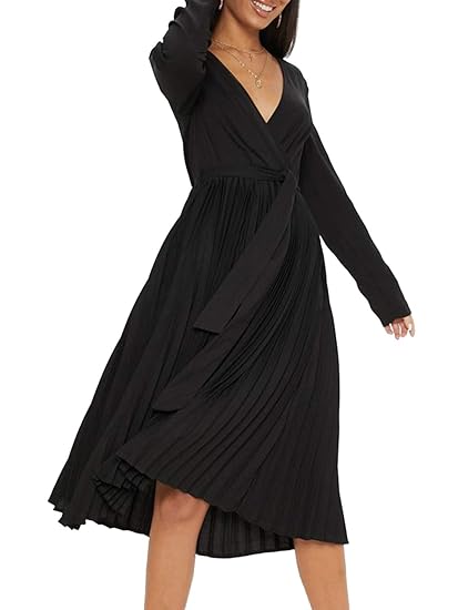 long sleeve flowy midi dress