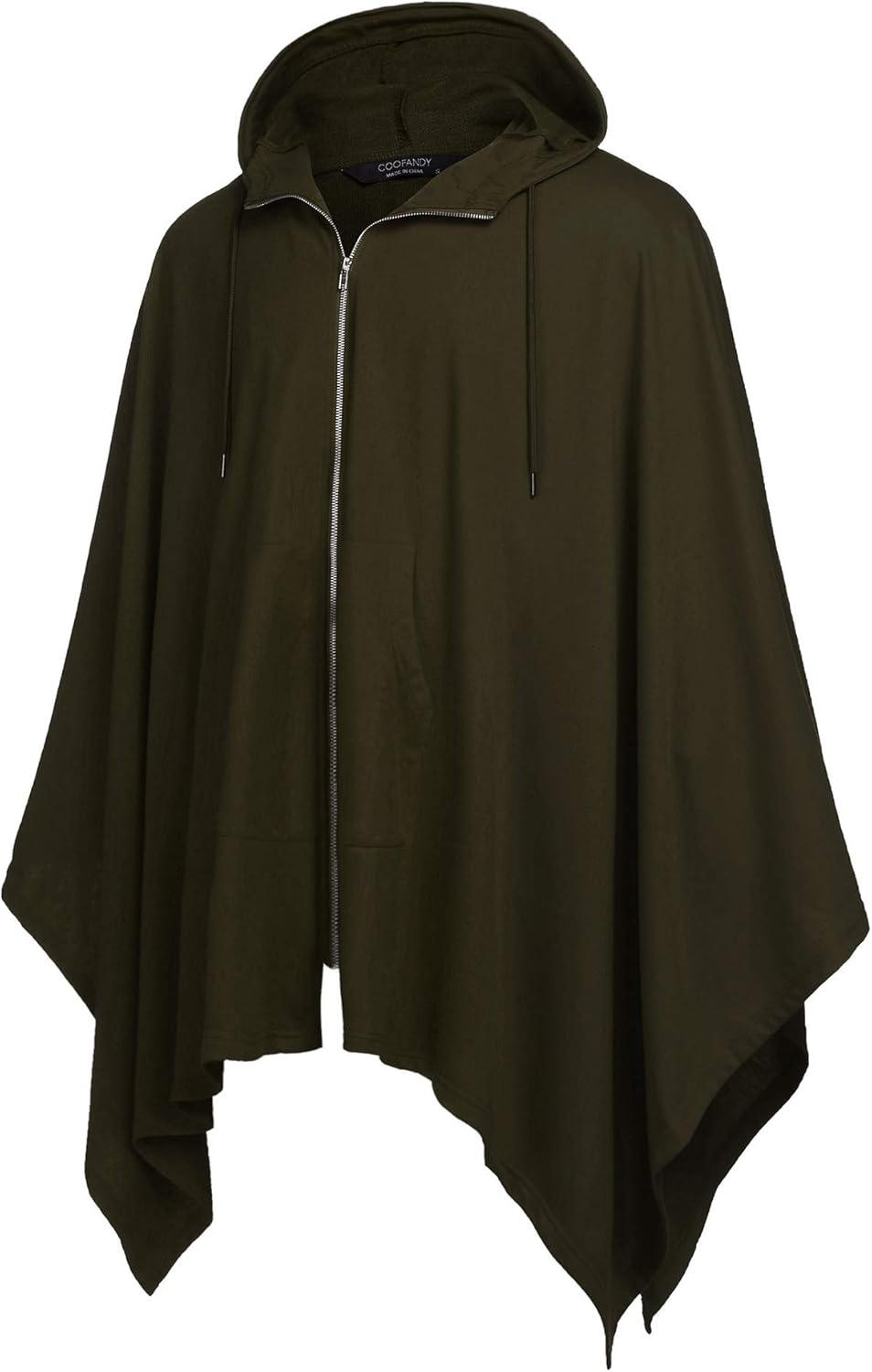COOFANDY Men's Poncho Cape Hoodie Casual Irregular Coat Fashion Cardigan Cloak: Clothing