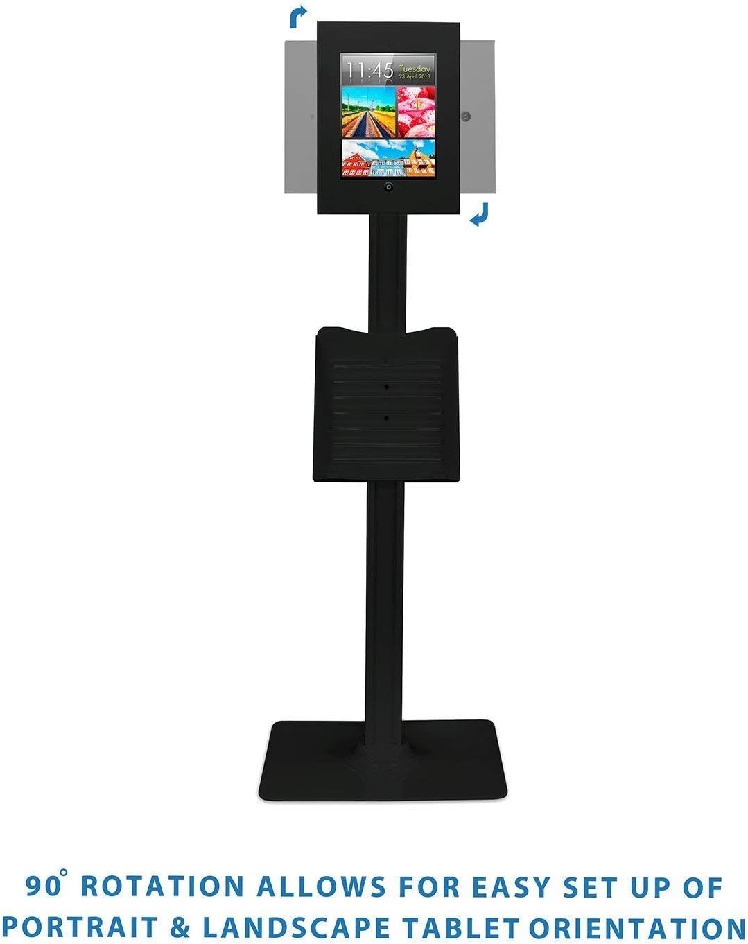 PROSIGNAL Floor Standing iPad Kiosk Display, Lockable Tablet Stand with Adjustable Angle, Catalogue Holder & Cable Management - Image 4