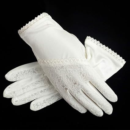 Agelec Sommer Seide Seidenhandschuhe Damen Spitzenhandschuhe Rutschfeste Fahrhandschuhe Hochzeit Handschuhe Sun Handschuh