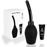 RANEU Enema Bulb Kit with Lube Anal Douche Superior Materials Douche for Men Women Made of Comfortable Material (Black)
