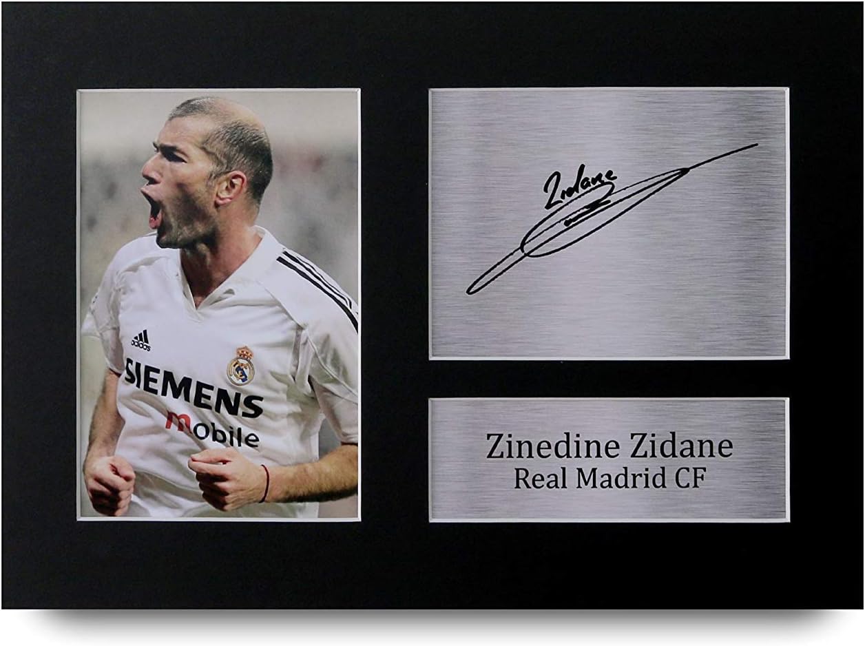 HWC Trading Zinedine Zidane A4 Sin Marco Regalo De Visualización De