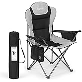 Seazul Camping Chairs for Adults, Camp Chair, Folding Chairs for Outside, Support 380 LBS, Portable Travel Lawn Outdoor Camping Chairs with Cup Holder & Cooler Bag, Sports Chairs for Baseball, Soccer