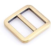 CRAFTMEMORE Flat Metal Slide Buckle Triglide Strap Keeper Leathercraft Bag Belt Adjuster Sliders 6 Pack VTSL