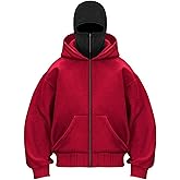 congluoki Men's Winter Double Hoodie Sweatshirt with Zip and Pocket Windproof Warm Sports Jacket Men Casual Hooded Coat