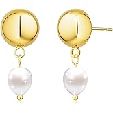 plucar Pearl Earrings for Women, Dainty Hoop Earrings Earrings for Women Trendy Drop Earrings Hoops Hypoallergenic Huggie Earrings Earrings Jewelry Gifts