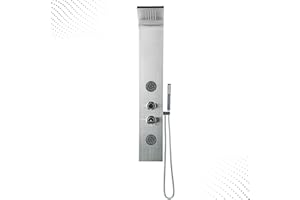 Blue Ocean 48" Stainless Steel SPS88213B Shower Panel Tower Column with Rainfall Shower Head and Handheld Shower