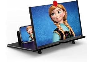 TENLARY 16" Screen Magnifier – 3D HD Cell Phone Magnifing Screen Enlarger Projector for Movies Videos and Gaming – Foldable Phone Stand Holder with Screen Amplifier Compatible with All Smartphones