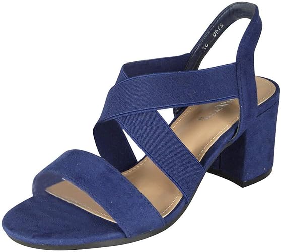 navy strappy sandals mid heel