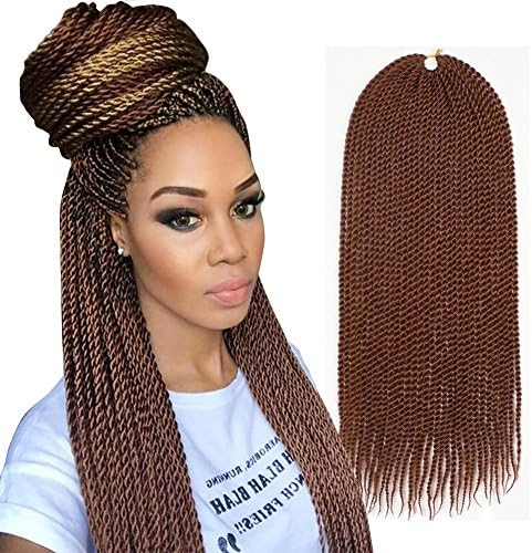 XtrendHair 18inch 3pcs Crochet Senegalese Twist Hair 30Strands Synthetic Braiding Hair 75g/Pack (30#, 3Pack)