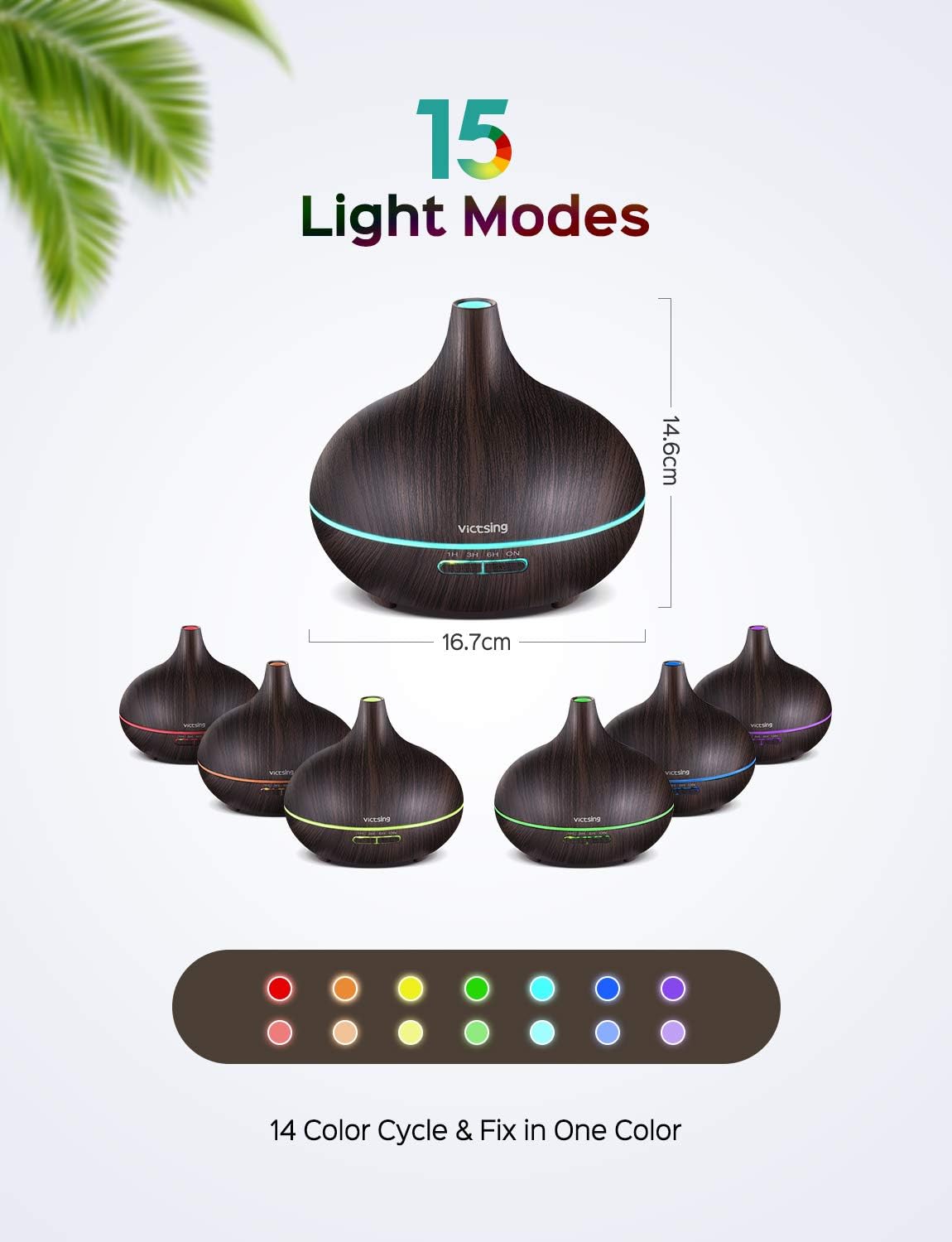 VicTsing VTHM024AB Essential Oil Diffuser, Deep Brown: Home & Kitchen