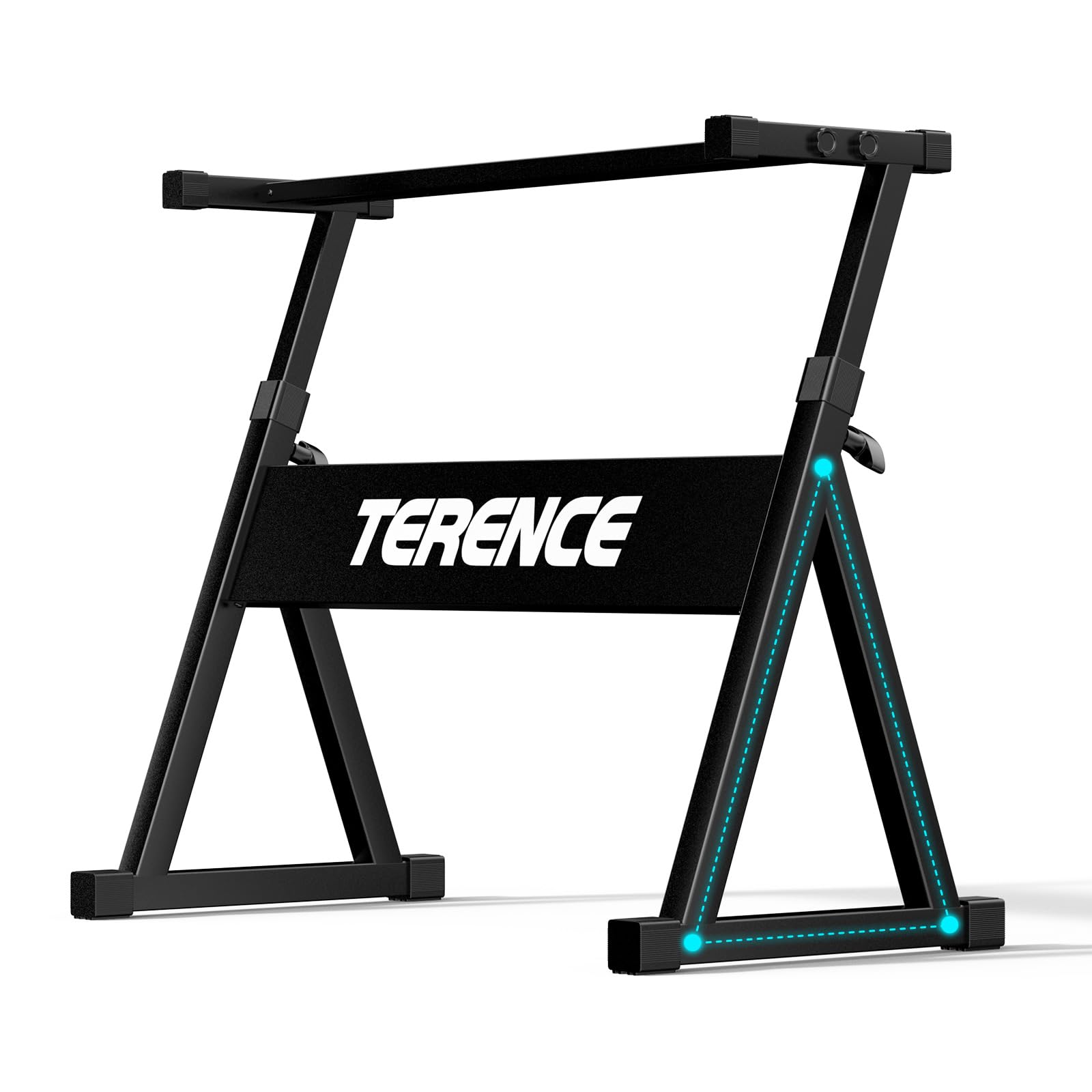 TERENCE 電子キーボード ピアノ スタンド 三角Z型 堅牢で安定 57~80cm高さ7段階調節 キーボード台 高硬度スチール製 高い耐荷重性 高耐久 組み立て簡単 54/61/73/76/88鍵電子ピアノに対応 リサイタルホール/教室練習/自宅/野外コンサートに適用 の商品画像