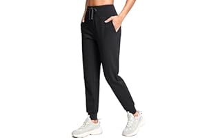 G Gradual Women's Fleece Lined Joggers with Zipper Pocket Water Resistant Running Hiking Pants Winter Warm Thermal Sweatpants