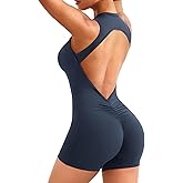 YEOREO Backless Workout Jumpsuits Women One Piece Sleeveless Jumpsuit with Pads Tessia Scrunch Butt Yoga Romper