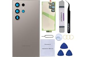 Perzework Rear Back Glass Replacement for Samsung Galaxy S24 Ultra 6.8-inches with Reparing Toolkit(Titanium Gray)