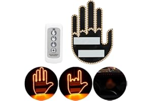 ZCCHESONG Gesture Led Finger Lights with Remote Control,Wireless Battery Powered Gesture Hand Light for Car Road Mate Hand Adhesive Backed Velcro Installation Hand Light for Car Window