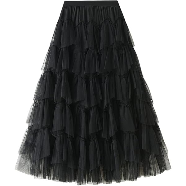 Amazon.com: Women Polka Dot Print Fairy Midi Skirt Elastic Waist