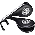 Pack of 2 Taekwondo Double Kick Pad Target, Tae Kwon Do Karate Kickboxing Training TKD Kicking Pad Practice Double Face Kick Foot Pad Martial Arts Equipment Sporting Goods Paddle, Black