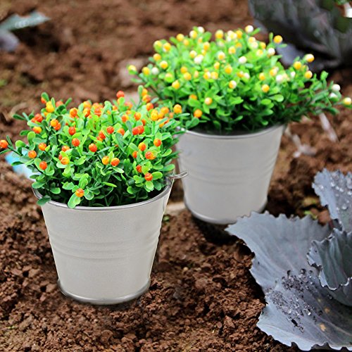 Homgaty 5 Pieces Small Metal Bucket Galvanized Buckets,Icing French Fries Tin Pails for Wedding Party Decoration - Thumbnail 3