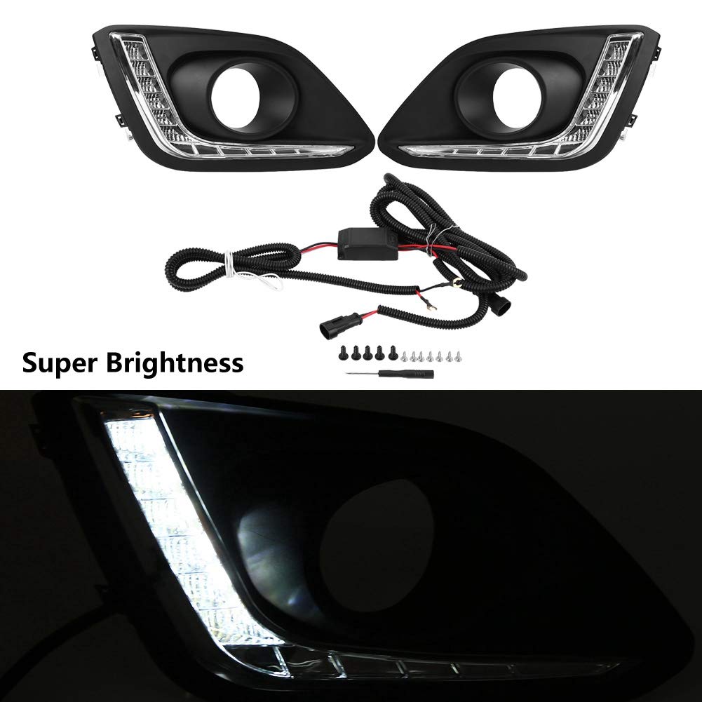 Car Daytime Running Light, One Pair LED Daytime Running Light DRL LED Daylight Fog Lamp Cover for Su