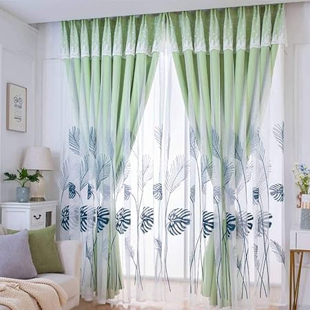 Gopg Verdunkelungsvorhange Mit Thermoisolierung Und Gerauschdammung Doppelter Vorhang Dekoration Fur Fenster Geeignet Fur Schlafzimmer Wohnzimmer Schlafzimmer 250x270cm 98x106pollice Verde 1 Pannello Amazon De Kuche Haushalt