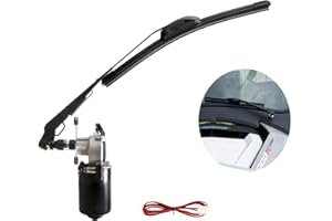 YiCross 12V UTV Electric Windshield Wiper Assembly, Fit for Polaris Ranger RZR Can Am Kawasaki Golf Cart Motor Windshield Wiper Kit, Size: 11.8"/15.7" - 110 Degree Motor Upgraded Version