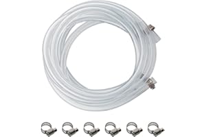 25ft Draft Beer Line 3/16" ID X 7/16" OD for Homebrewing Liquid with Screw Clamps by LUCKEG